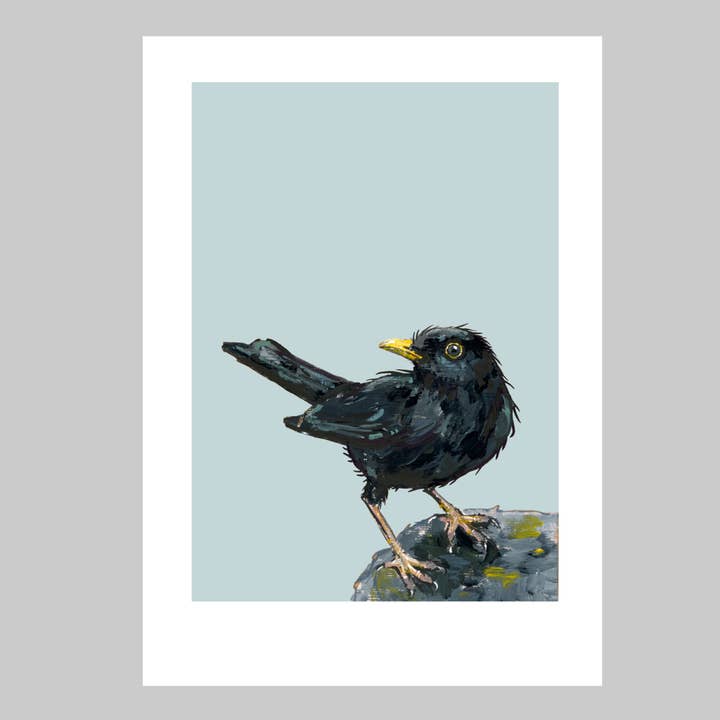 Blackbird Art Print Garden Bird Wall Art Nature Wildlife for wholesale by Ellwood Parker