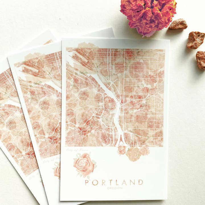 Turn-of-the-Centuries - Wholesale Postcard - PORTLAND Oregon ROSES Map Postcard3