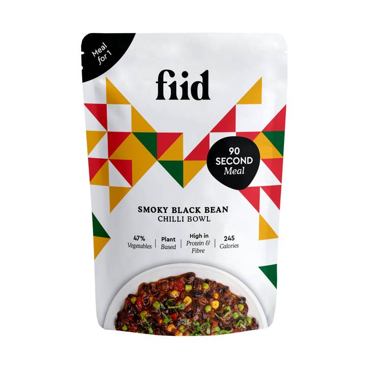Bol au piment et aux haricots noirs - 275 g - Repas végétalien pour la vente par fiid