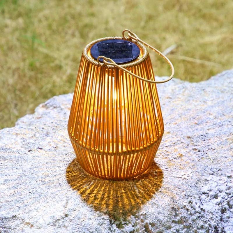 Kiyo Home - Wholesale Lantern - Solar Rattan Lanterns (Set of 2) | Outdoor Wicker Lantern2