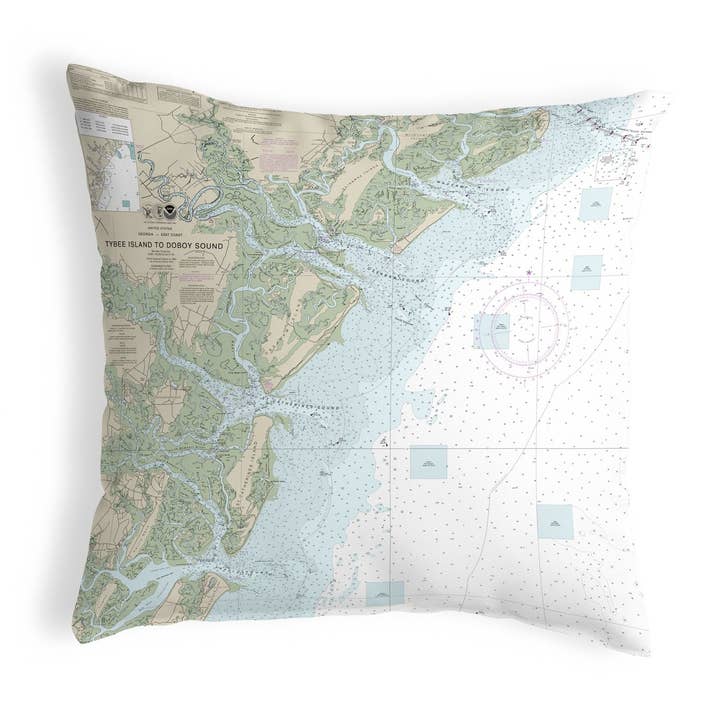 Tybee Island Doboy Sound GA In/Outdoor Pillow for wholesale by Betsy Drake Interiors
