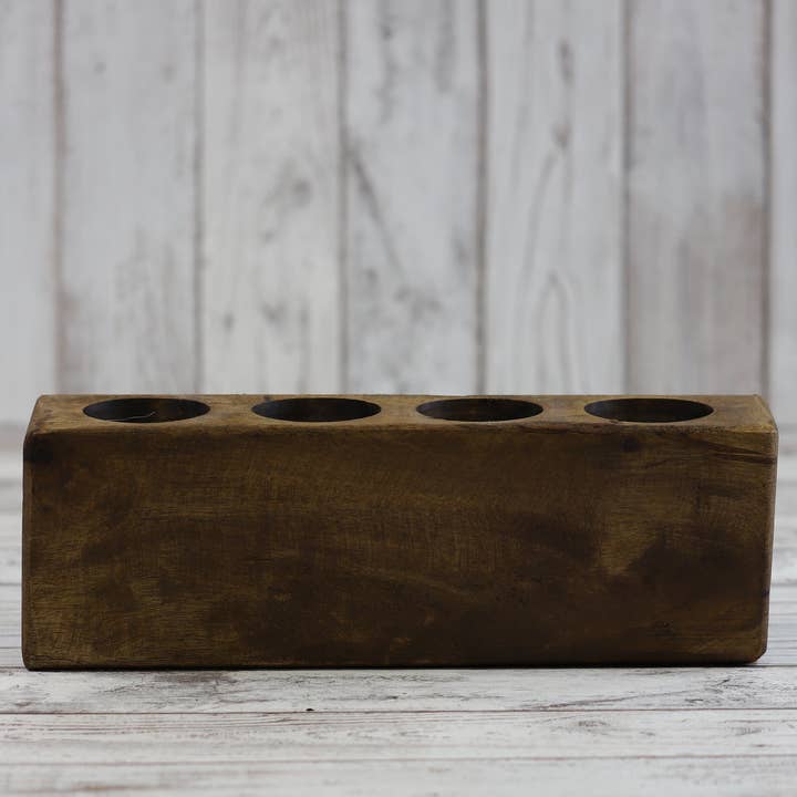 VALENTINA IMPORTS INC - Wholesale Candle Holder - 4 Hole Sugar Mold (Wood) 0