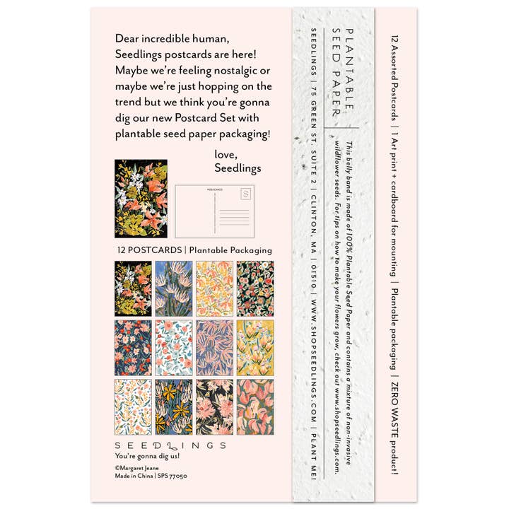 Seedlings – wholesale Postcard set – Vintage Floral Seedlings Postcard Set