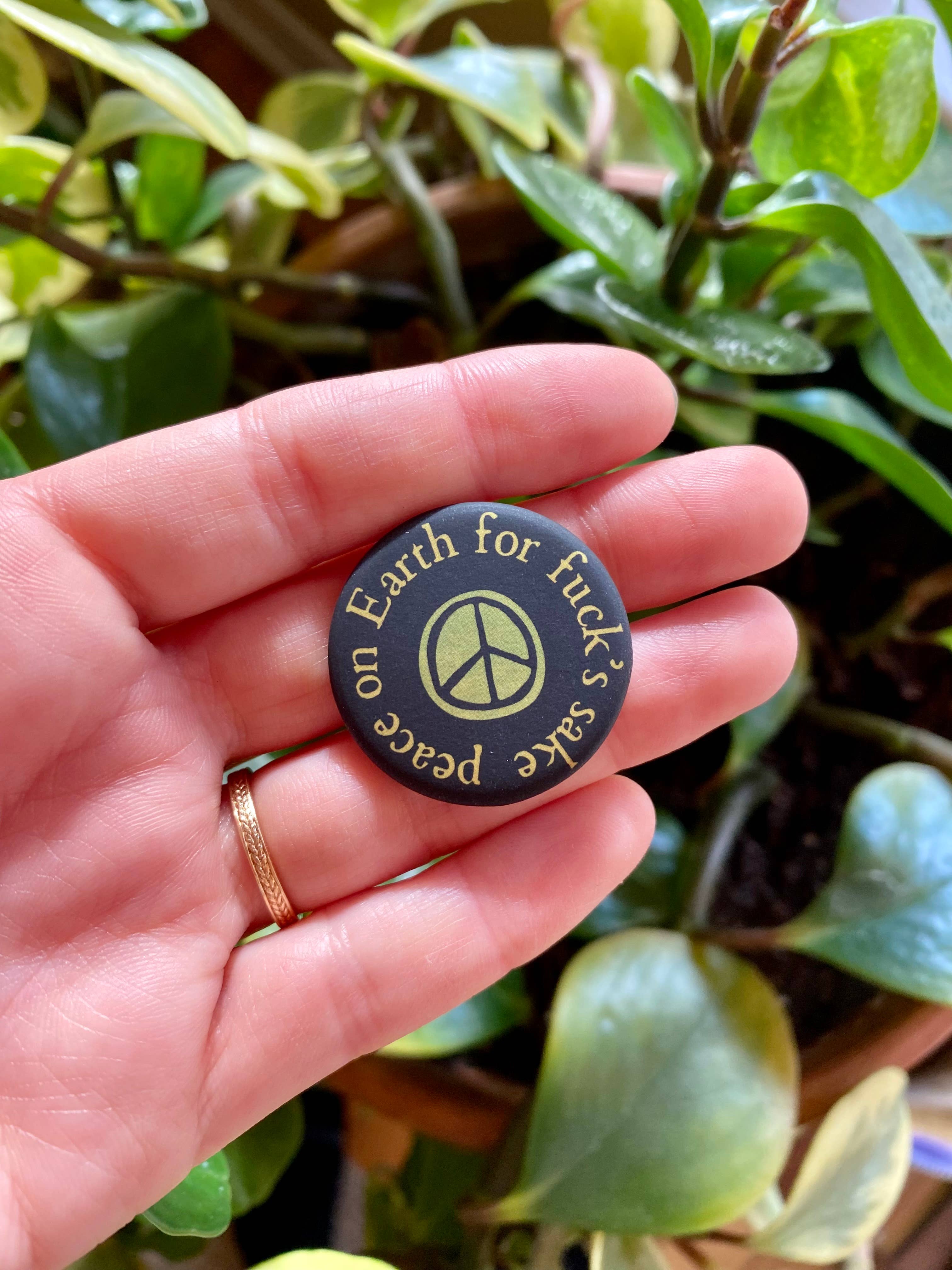 Freethinker Paper Co. - Wholesale Lapel Pin/Button - soft matte eco-friendly button pin ~ "peace on Earth"1