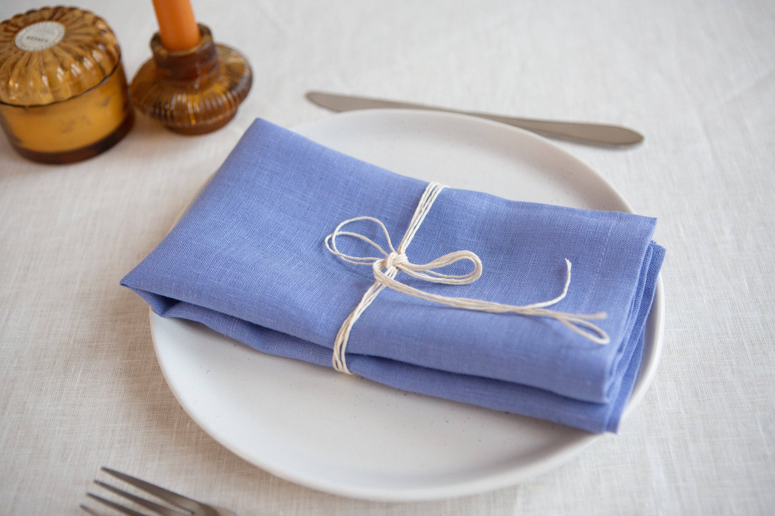 CoolLinen - Vente Serviettes de table en tissu - Serviettes en lin biologique de couleurs variées. Taille DÎNER.11
