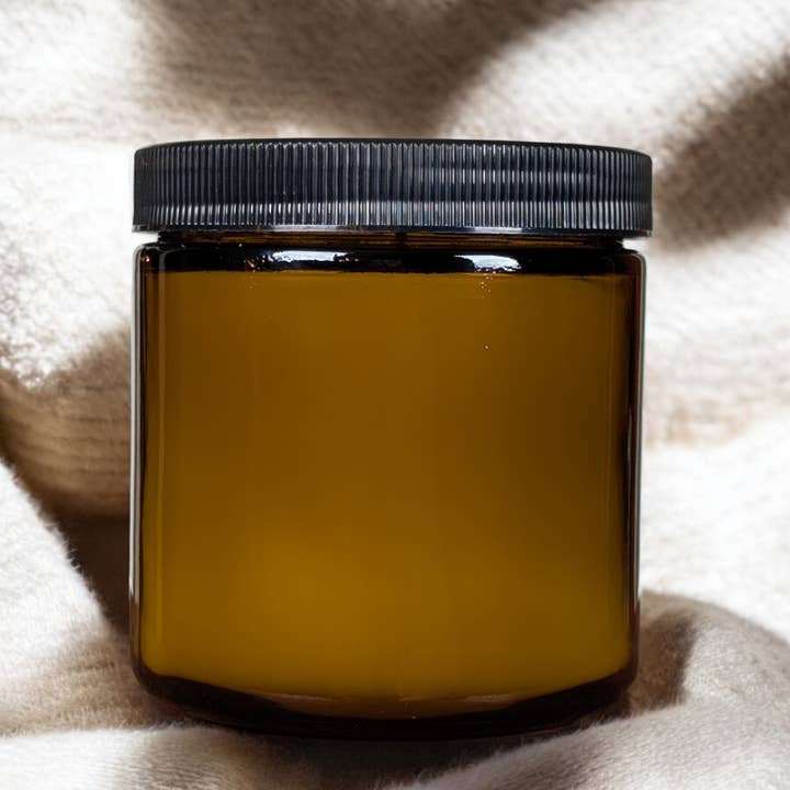 Golden Moon Milk No Label Luxury Coco Wax Candle Amber 12 oz for wholesale by The Forest Deep