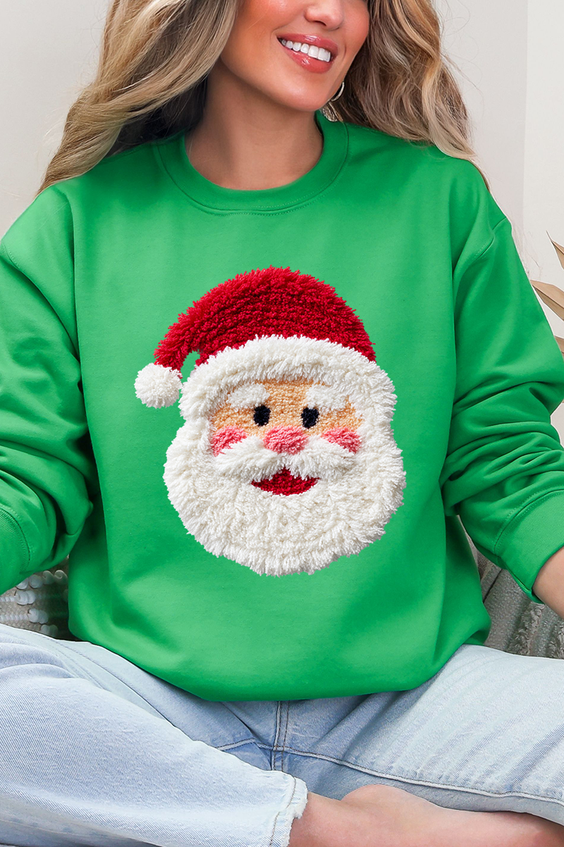 Wholesale Accessory Market - Wholesale Graphic Sweatshirt - Women's - Faux Yarn Stitched With Cheer Santa Heavy Blend Crew Sweatshirt2