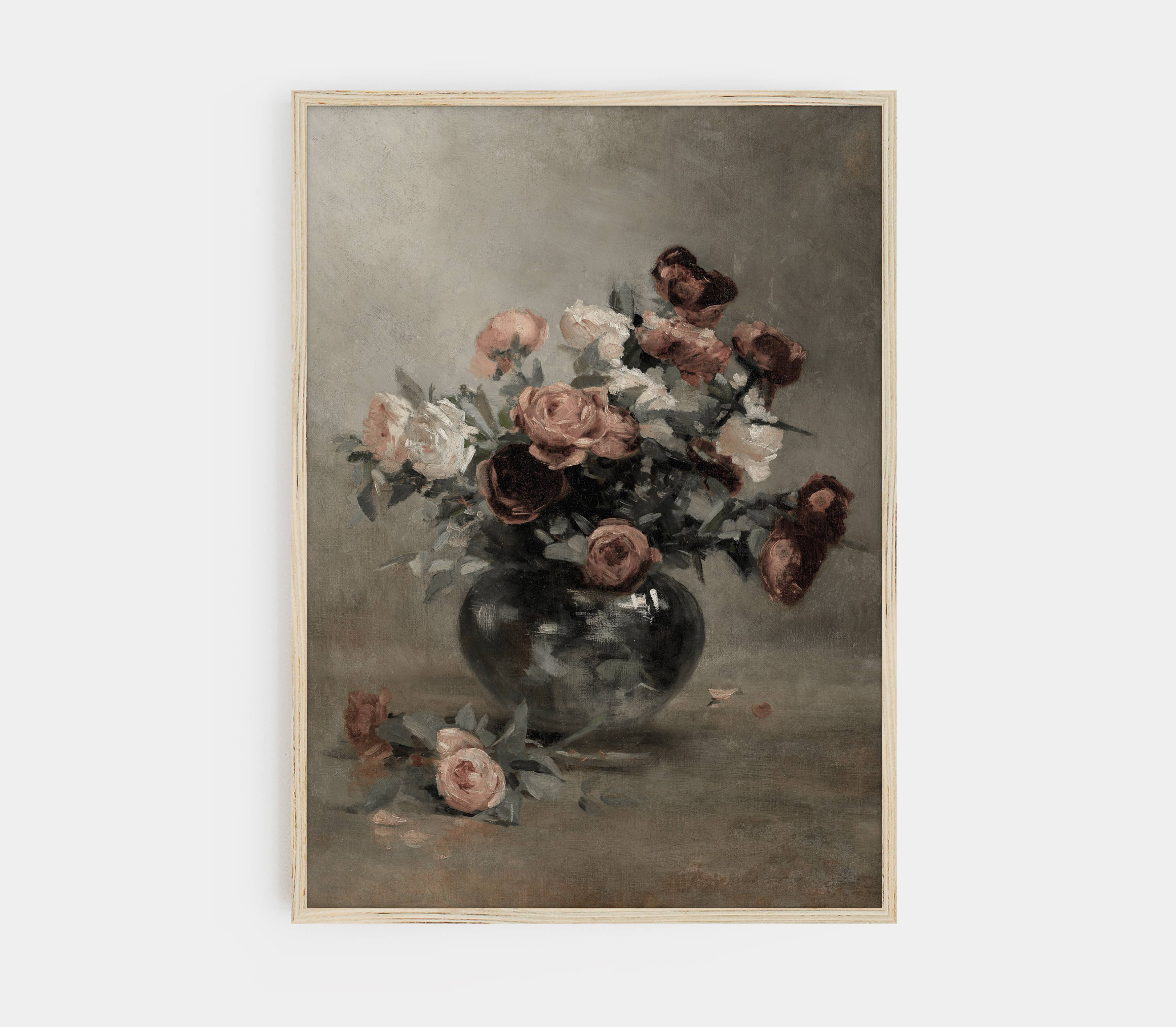 Hyggely – wholesale Art print – Still Life Moody Floral Art | Vintage Flowers Art Print S2075