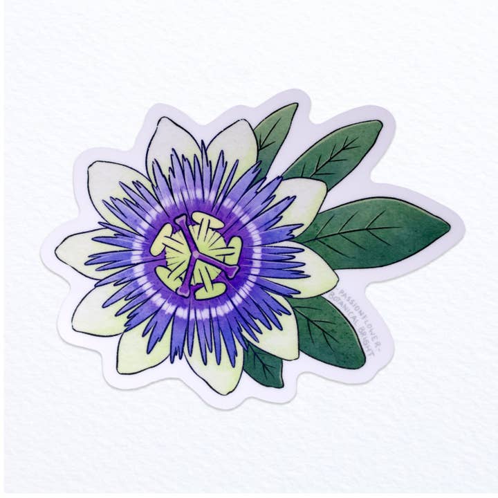 Botanical Bright - Wholesale Sticker - Passionflower Waterproof Vinyl Sticker