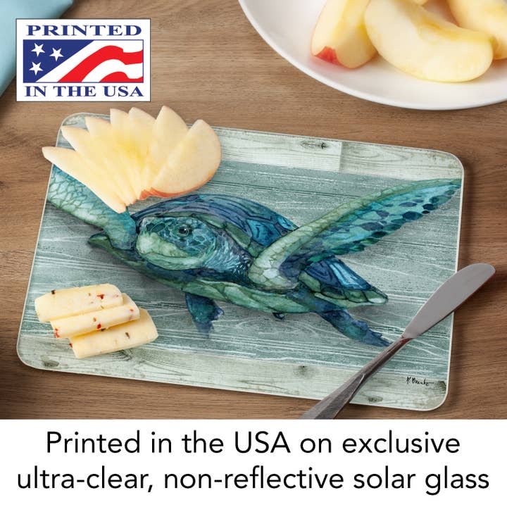 CounterArt/Highland Home/Thirstystone/CoasterStone - Wholesale Cutting Board - Northpoint Turtles 10” x 8” Tempered Glass Cutting Board