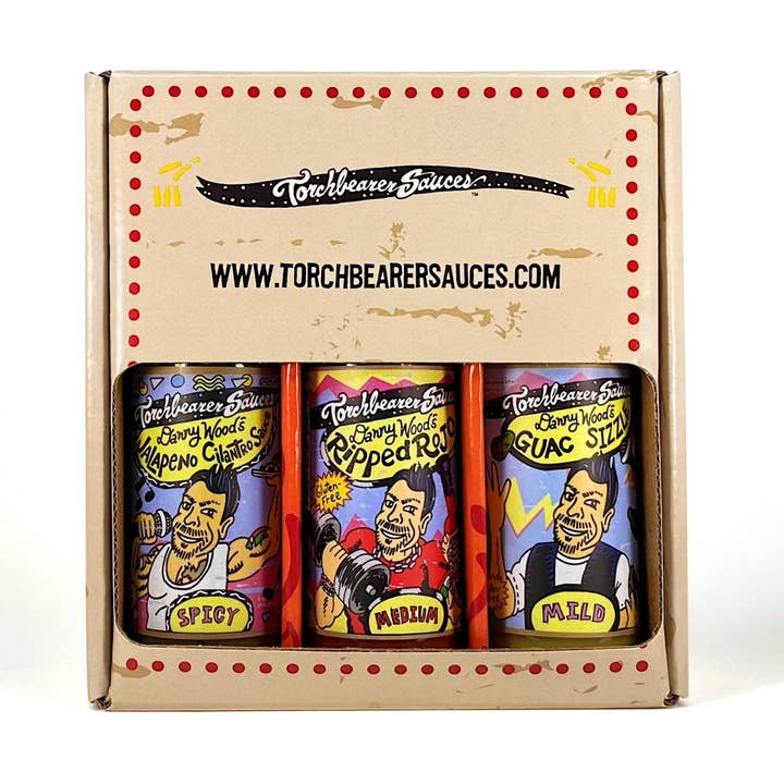 Danny Wood's 3 Pack - 3 5oz bottles + box - case of 5 for wholesale by TorchBearer Sauces