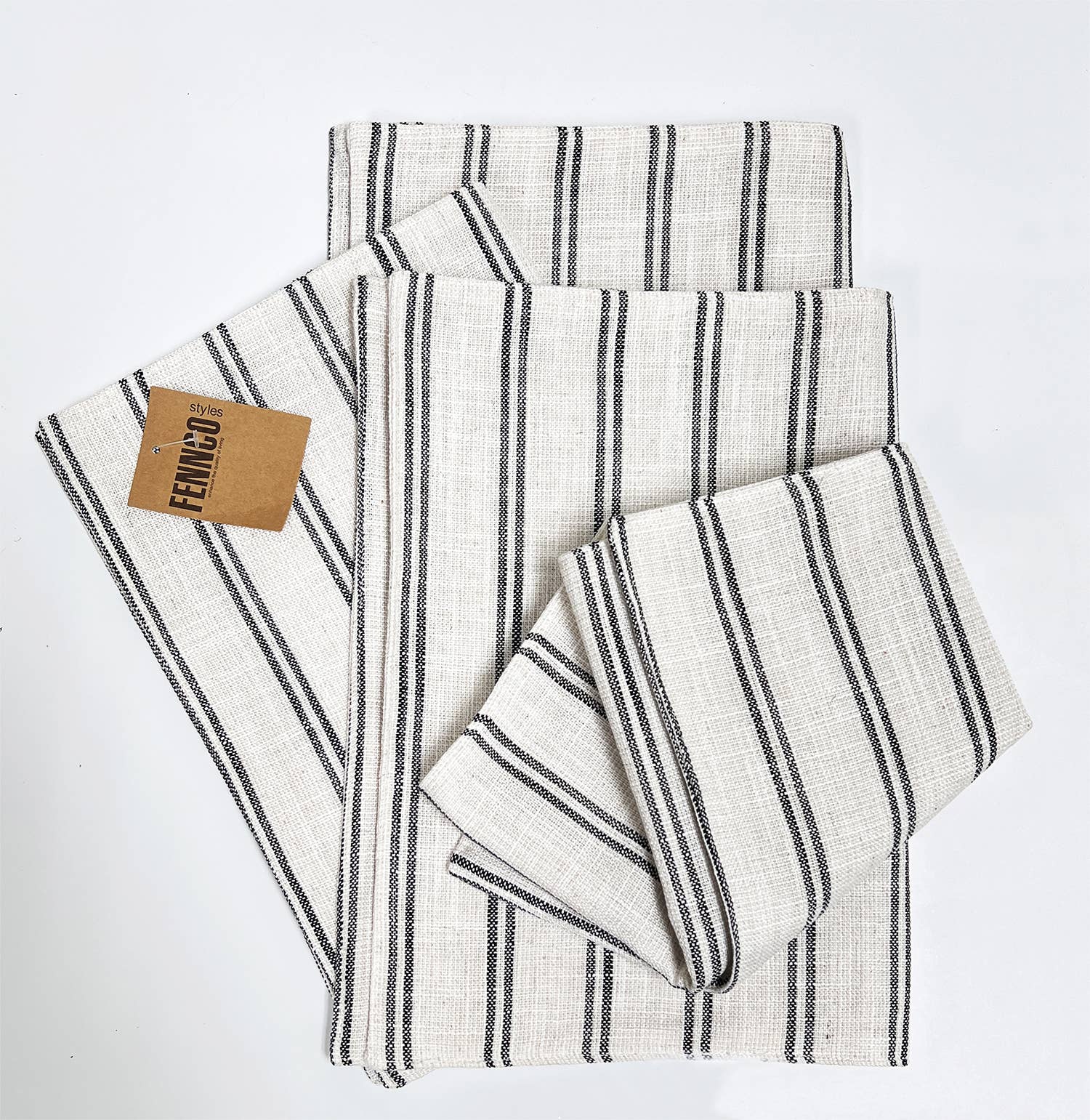 Fennco Styles - Vente Sets de table - Napperon moderne à rayures en lin et polyéthylène10