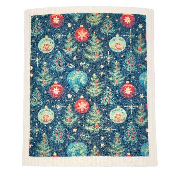 Christmas Ball and Tree Swedish Dishcloths - Gifts for wholesale by Driftless Studios