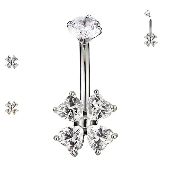 PD-296 Piercing Banana Ombelico a Forma di Fiore con Crista per la vendita all'ingrosso da parte di Awaken