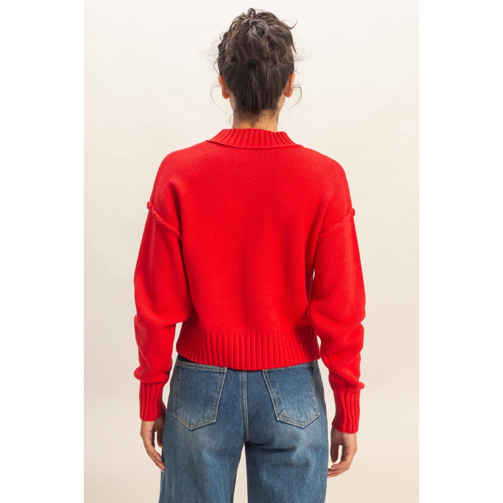 HYFVE – Großhandel Strickpullover – Damen – Pullover mit Stehkragen und Naht vorne5