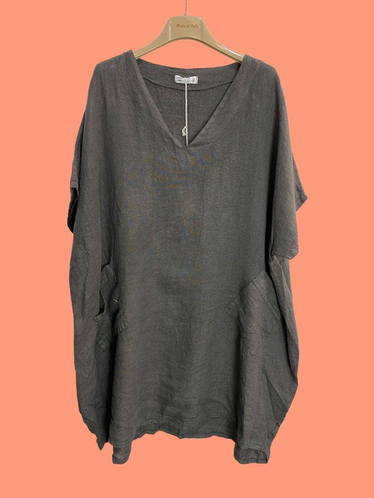 la maison des fibres naturelles - Wholesale Tunic - Women's - Tunic 62804 100% linen made in Italy42