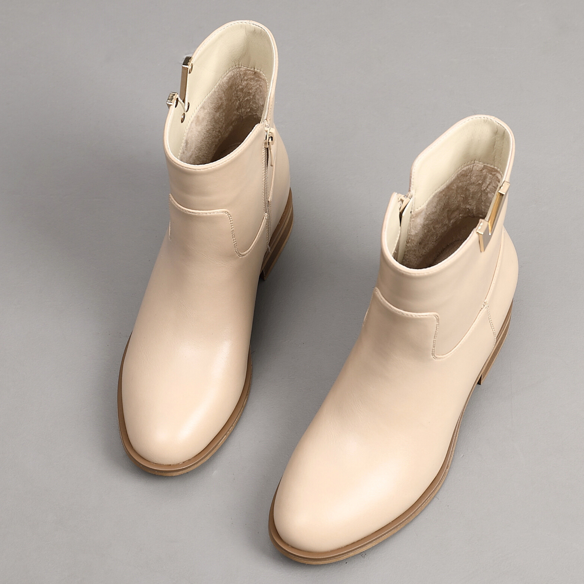 Top Staka - Wholesale Booties – Women's - A2356 Women Flat Ankle Boots Ladies Zip Closure  V shape12