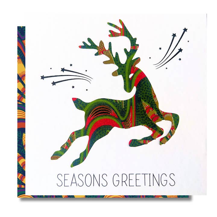 Seasons Greetings | Wrapped in Wonder Collection - AfroTouch Design Christmas Card for wholesale by AfroTouch Design