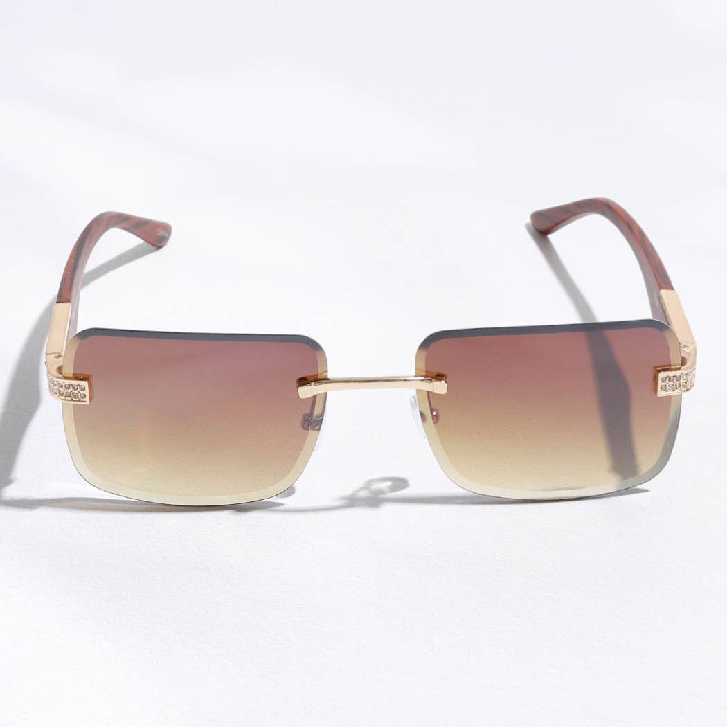 12 COULEURS ASSORTIES Lunettes de soleil décoratives en strass à verres carrés sans cadre en vente sur Faire7