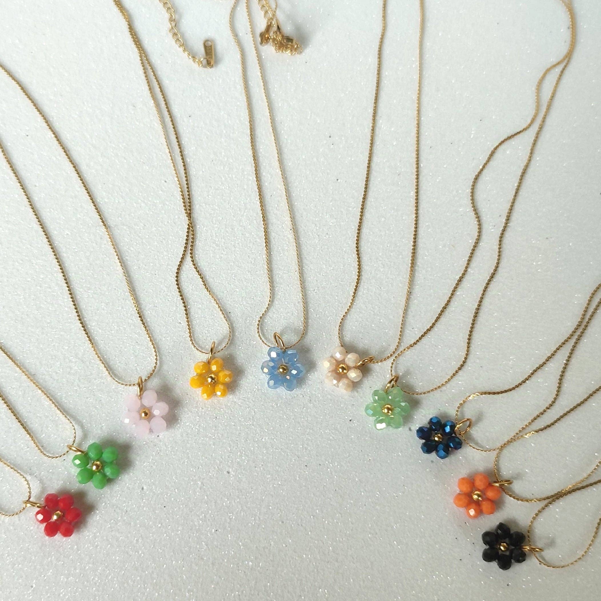 Petali e passioni di Bononcini Monica - Wholesale Pendant/Charm Necklace - Flower pendant necklace in crystals - rose quartz1