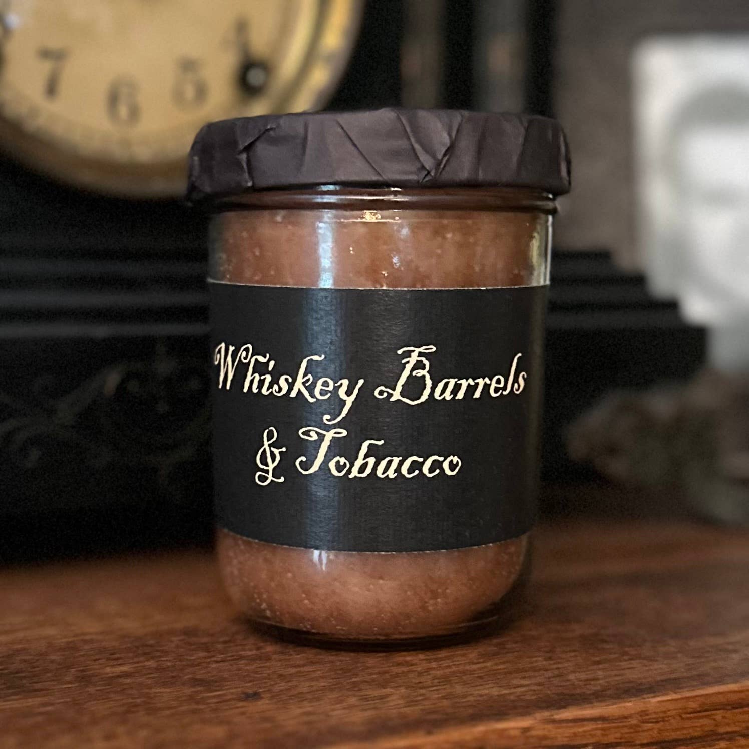 Black Label Candles - Wholesale Jar/Filled Candle - Whiskey Barrel & Tobacco | 16oz Mason Jar1