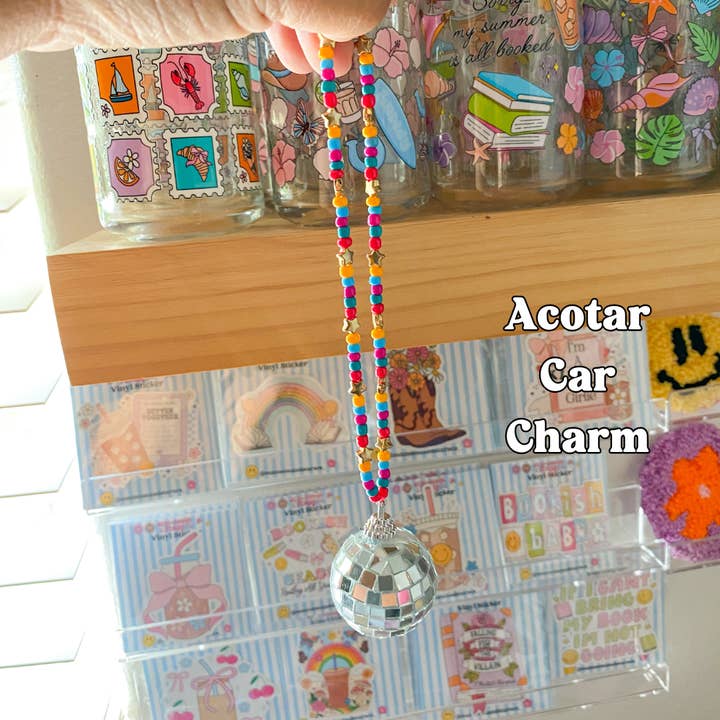 ACOTAR Round Disco Ball Car Charm| Bookish Car Accessories for wholesale by Sun Moon & Stars Co.