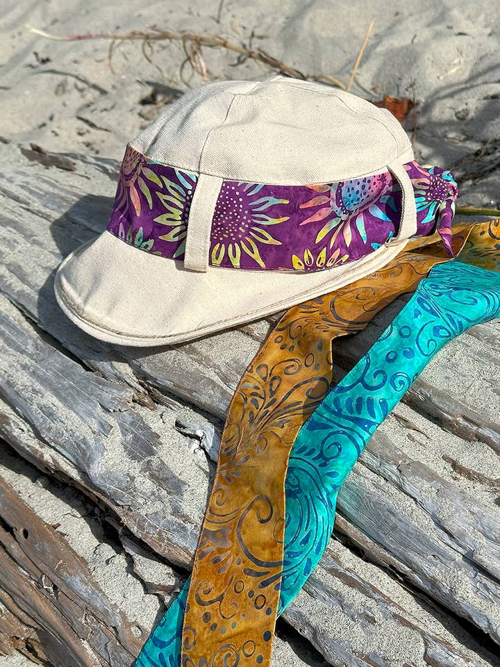 The Casual Canvas Sun Hat: Code HCA-Batik for wholesale by DCP Designs