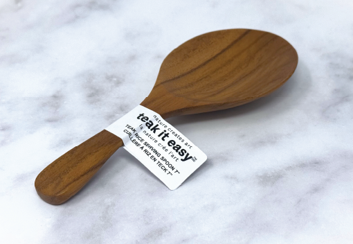 Ventures Int'l Products Inc. - Wholesale Kitchen Spoon - TEAK IT EASY™ Teak Rice Serving Spoon 7"4