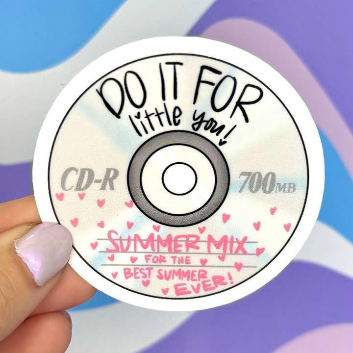 Mix CD Do It For Little You Sticker for wholesale by Ordinary Joy Studio