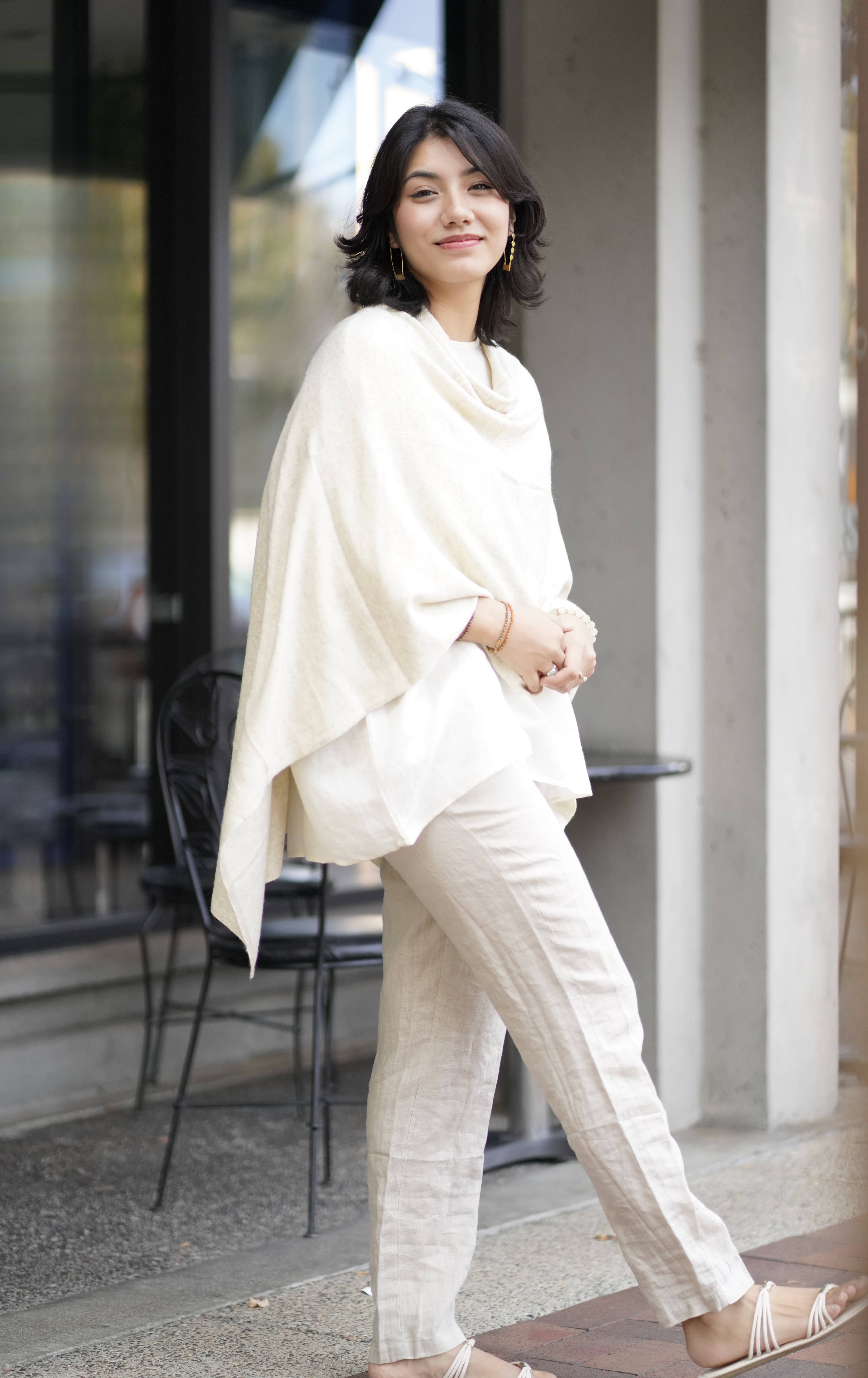 Cashmere Poncho Ivory for wholesale on Faire5