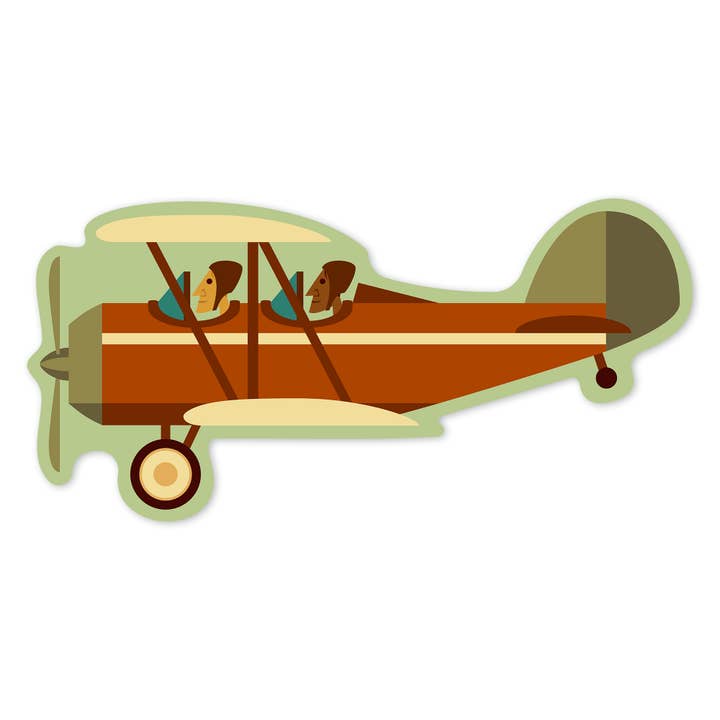 Lantern Press - Wholesale Sticker - STICKERS Biplane Geometric9