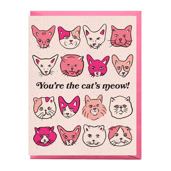 Cat's Meow Friendship Card for wholesale by Boss Dotty Paper Co.