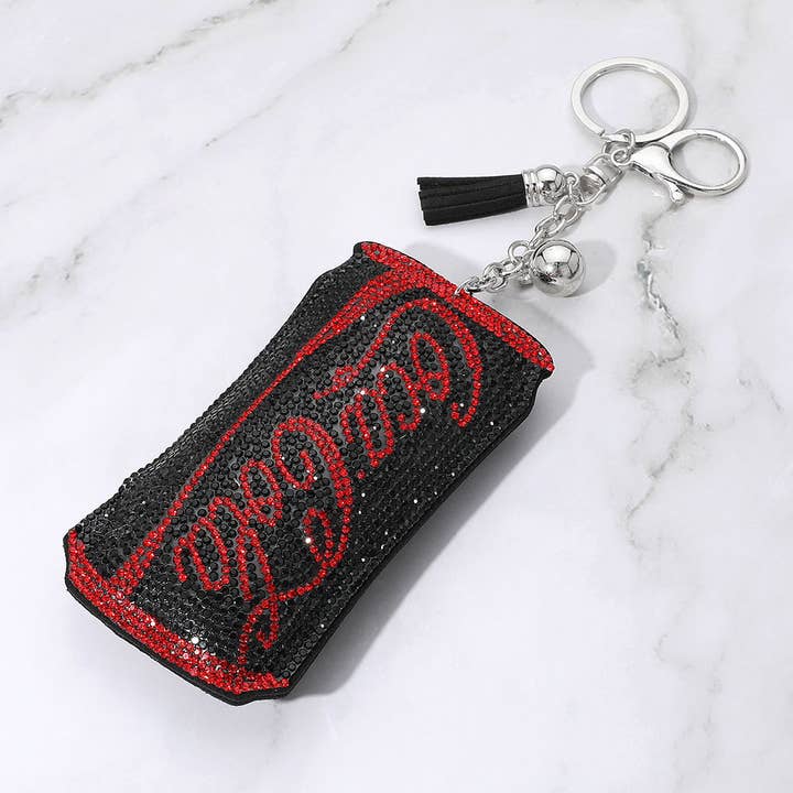 Sensibling Corp. - Wholesale Keychain - Women's - Bling Studded Cola Can Tassel Keychain