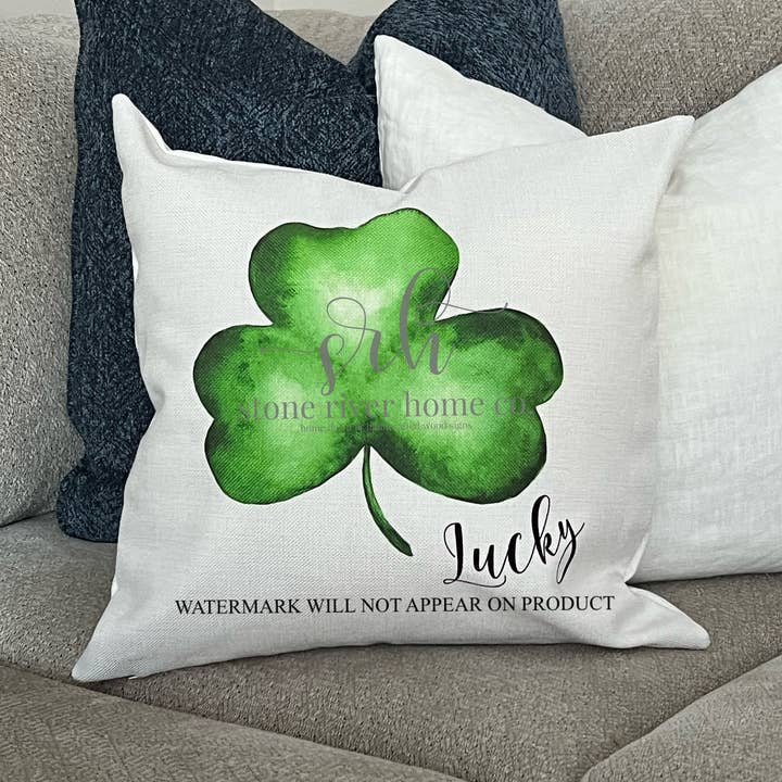 Patrick's day shamrock lucky pillow cover | St. Patrick's for wholesale by Stone River Home Co