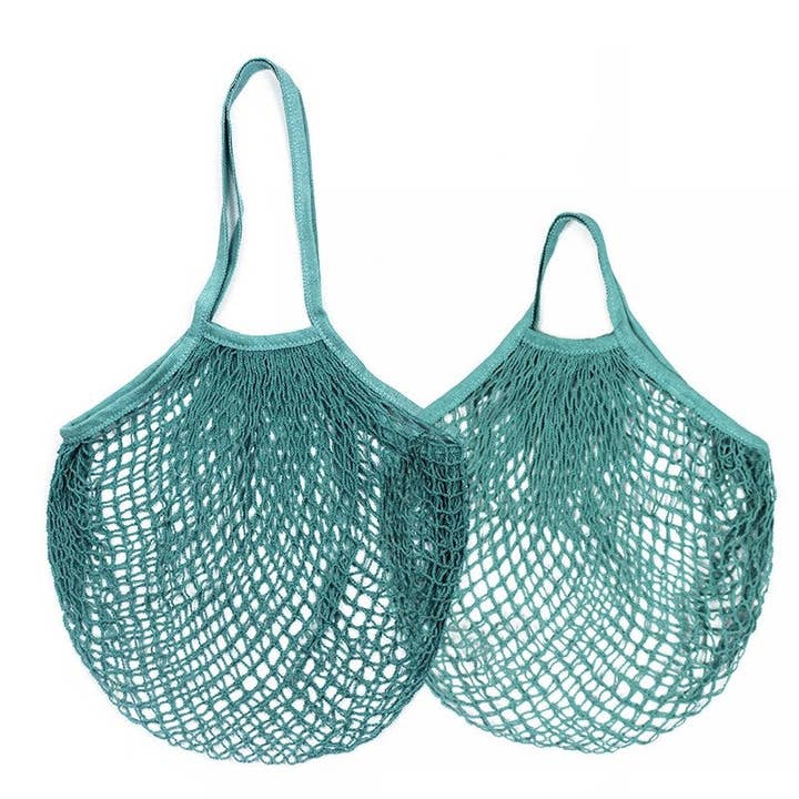 MoodGold - Wholesale Grocery/Shopping Bag - Foldable Solid Color Long Handle Mesh Bag