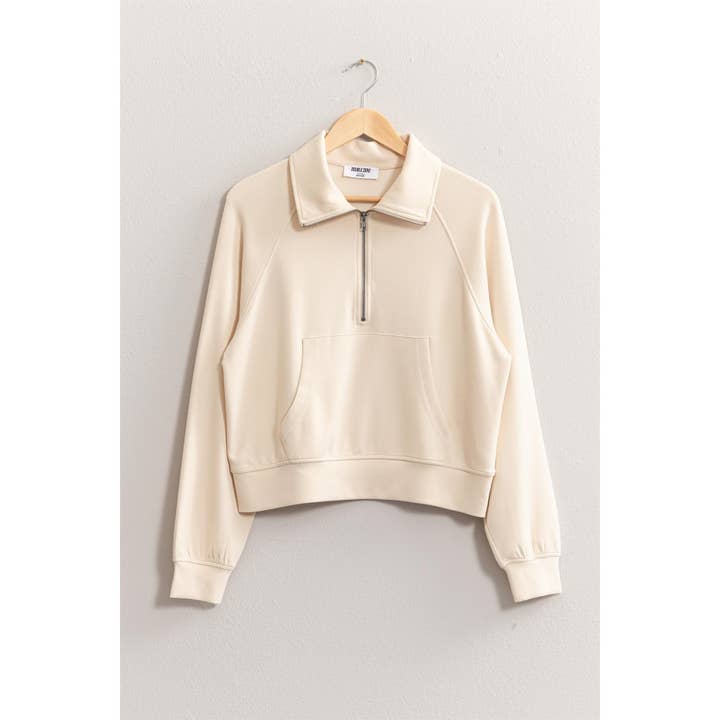 Half Zip-Up Collar Sweatshirt for wholesale by Double Zero