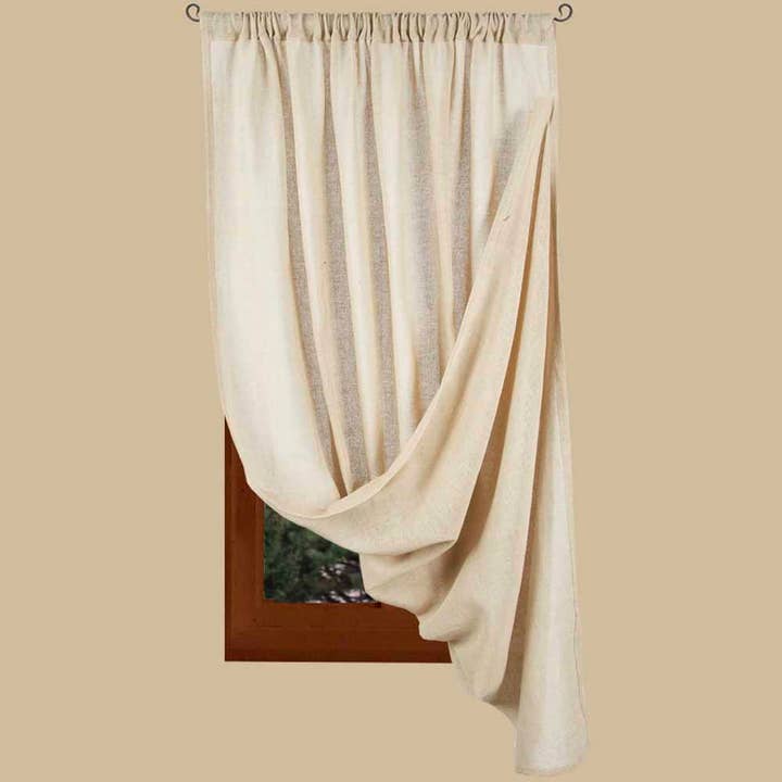Home Collections by Raghu - Wholesale Curtain - Heirloom Cream Cotton Curtain Panel, 40" x 86"