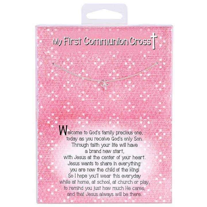 Dicksons – Großhandel Kette mit Anhänger/Charm – Halskette 16 Kette Petal Cross/CZ 1st Com