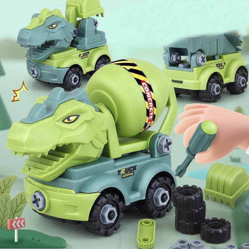 KiddieKickz - Wholesale Toy Car/Truck - Kids - Children's Dinosaur Construction Vehicle Excavator DIY Toys16
