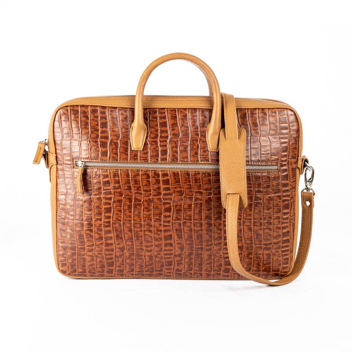 Ana Briefcase Genuine Full Grain Leather for wholesale by Lily Genazzini