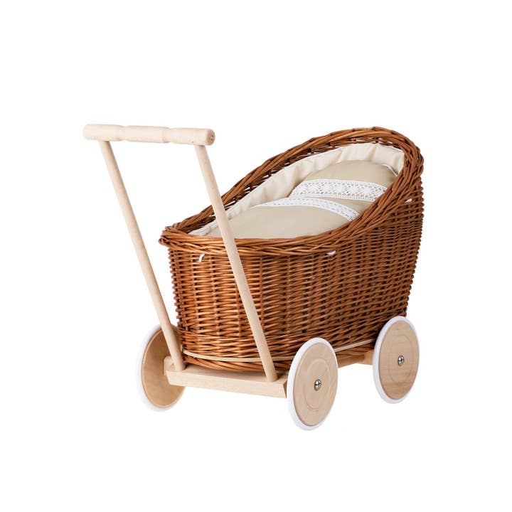 The Wicker Stories – wholesale Doll pram – Kids – Wicker Baby Carriage, Wicker Doll Stroller