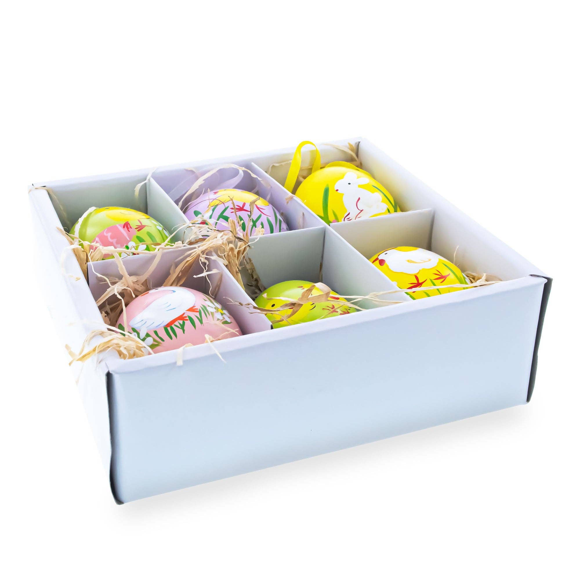 BestPysanky – wholesale Prydnadsset – 6 påskdekorationer av äggskal - kanin, kyckling och gås, handmålade3