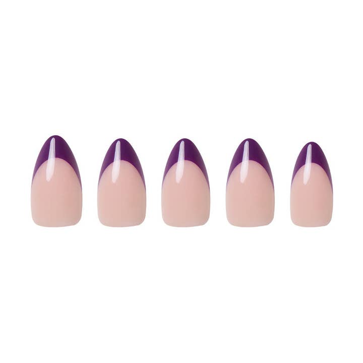 Glamnetic - Wholesale Press-On/Fake Nails - Plum Press-On Nails | Purple French Tip | Short Almond