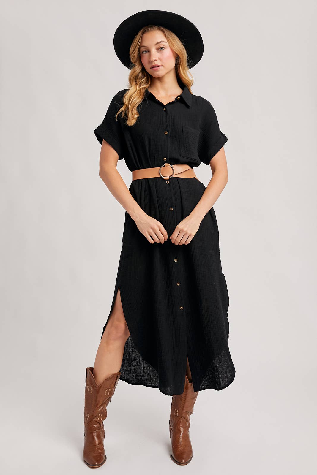 Bluivy - Wholesale Dress - Women's - BUTTON UP MAXI SHIRT DRESS WITH POCKET72