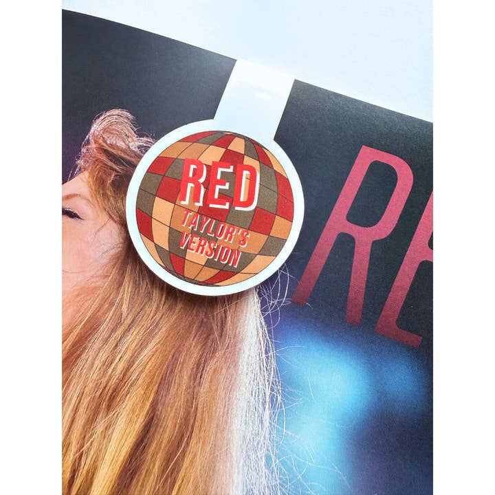 Typo Lettering Co - Wholesale Bookmark - Red Disco Tay inspired magnetic bookmark1