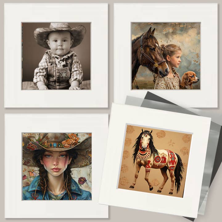 Mowbi - Wholesale Art Print - Coastal Cowgirl #6 - Wall Art Prints - Western Decor 8"x10" Artwork - 11"x14" Mat