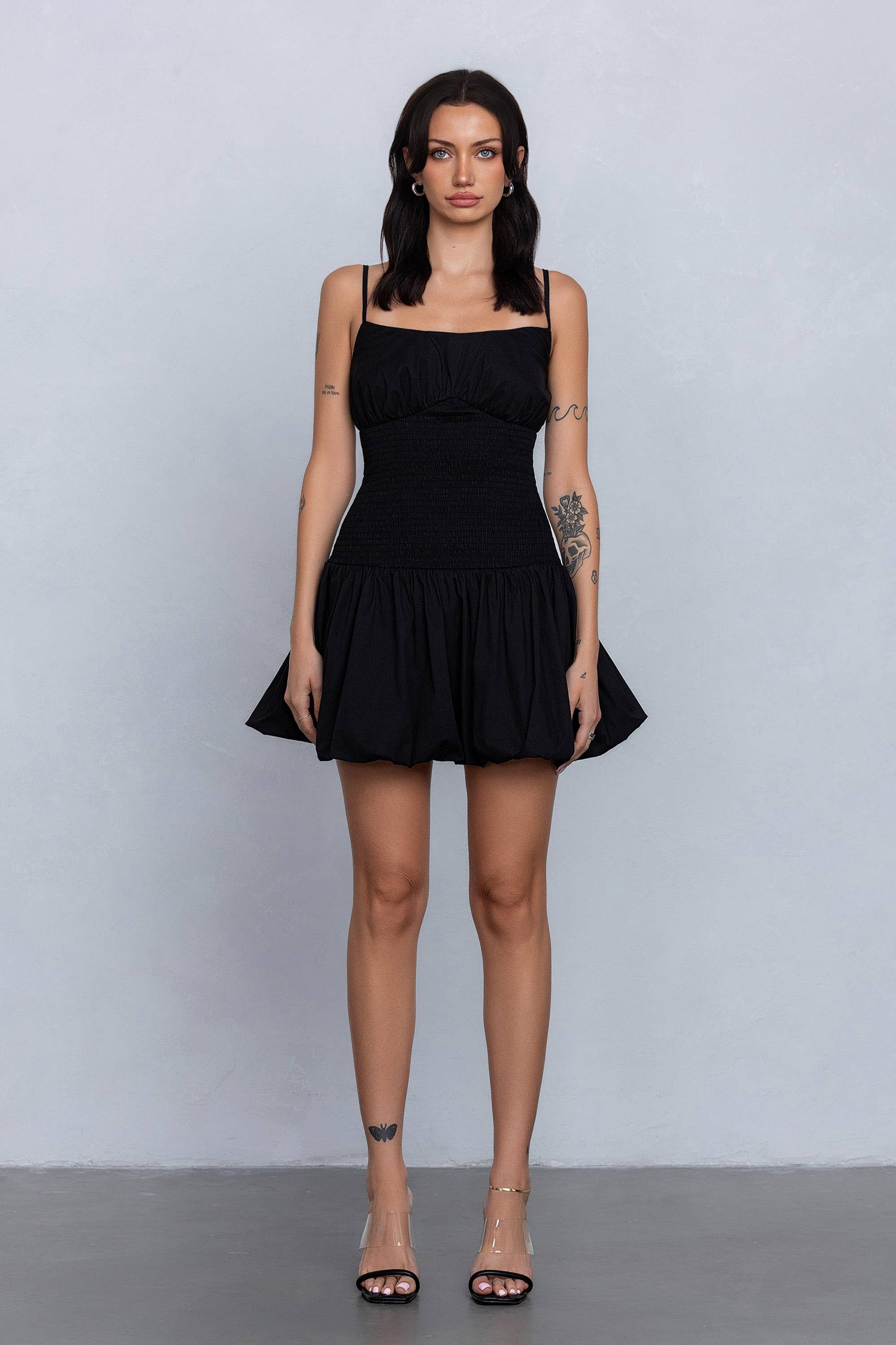 No Vacancy - Wholesale Dress - Women's - Smocked mini bubble dress0