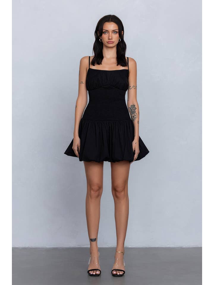 No Vacancy - Wholesale Dress - Women's - Smocked mini bubble dress