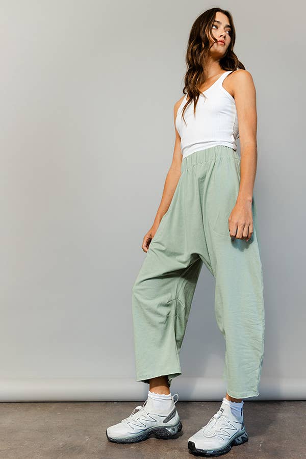 BUCKETLIST INC - Wholesale Pants - Women's - P5385  Solid Knit Harem Pants1