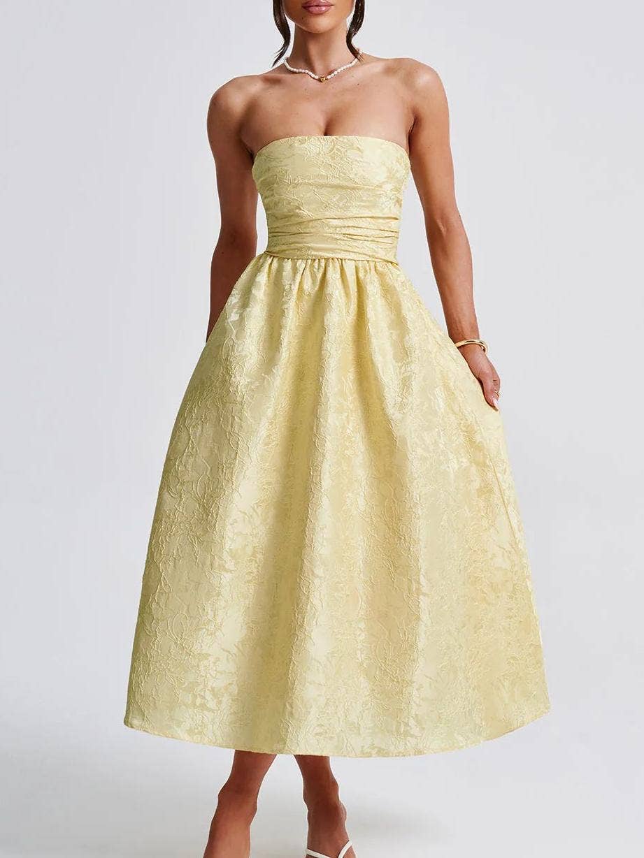 Rosa Clothing - Wholesale Dress - Women's - Jacquard satin swing cami dress10